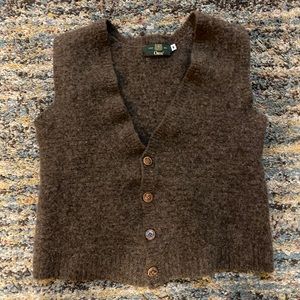 Vintage Orvis Wool  Vest Brown Size Medium Hipster Outdoors